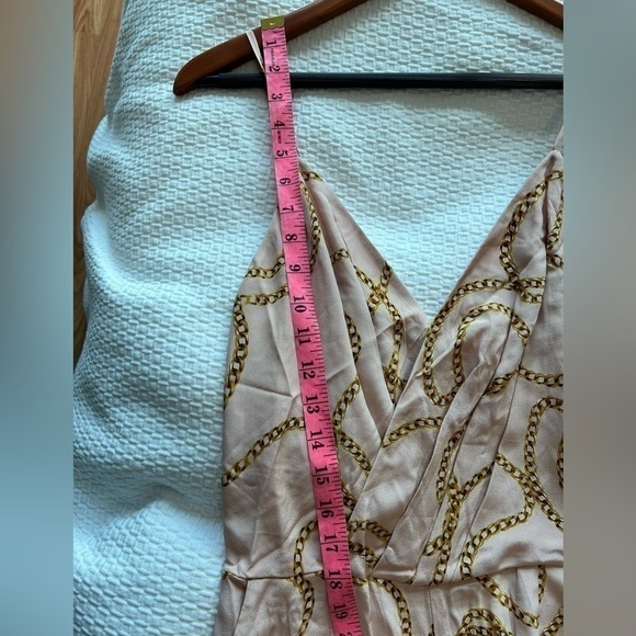 L'AGENCE Silk Pink Chain Print Chiara Wide Leg Jumpsuit NWT - Picture 13 of 16